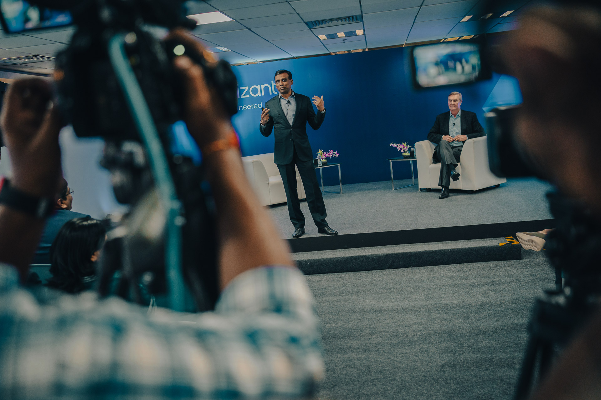 On assignment documenting Mr Ravi Kumar, Cognizant's new CEO, first visit to India. Corporate reportage in India. Corporate Photography, building a genuine and transparent visual representation of a corporate, helping to convey its personality, achievements, and aspirations.